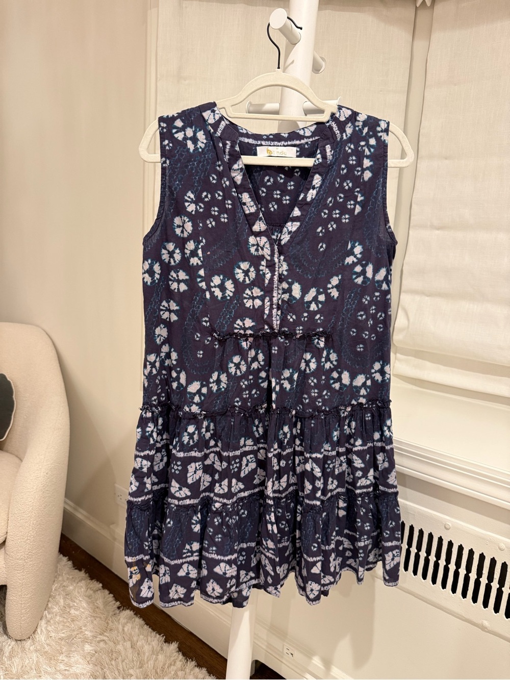 Indu V-Neck Tie-Dye Floral Dress
